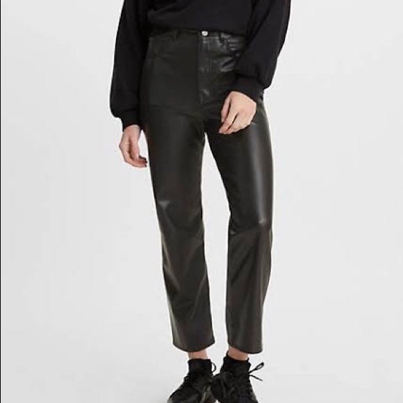 Levis Ribcage Faux Leather Pants 